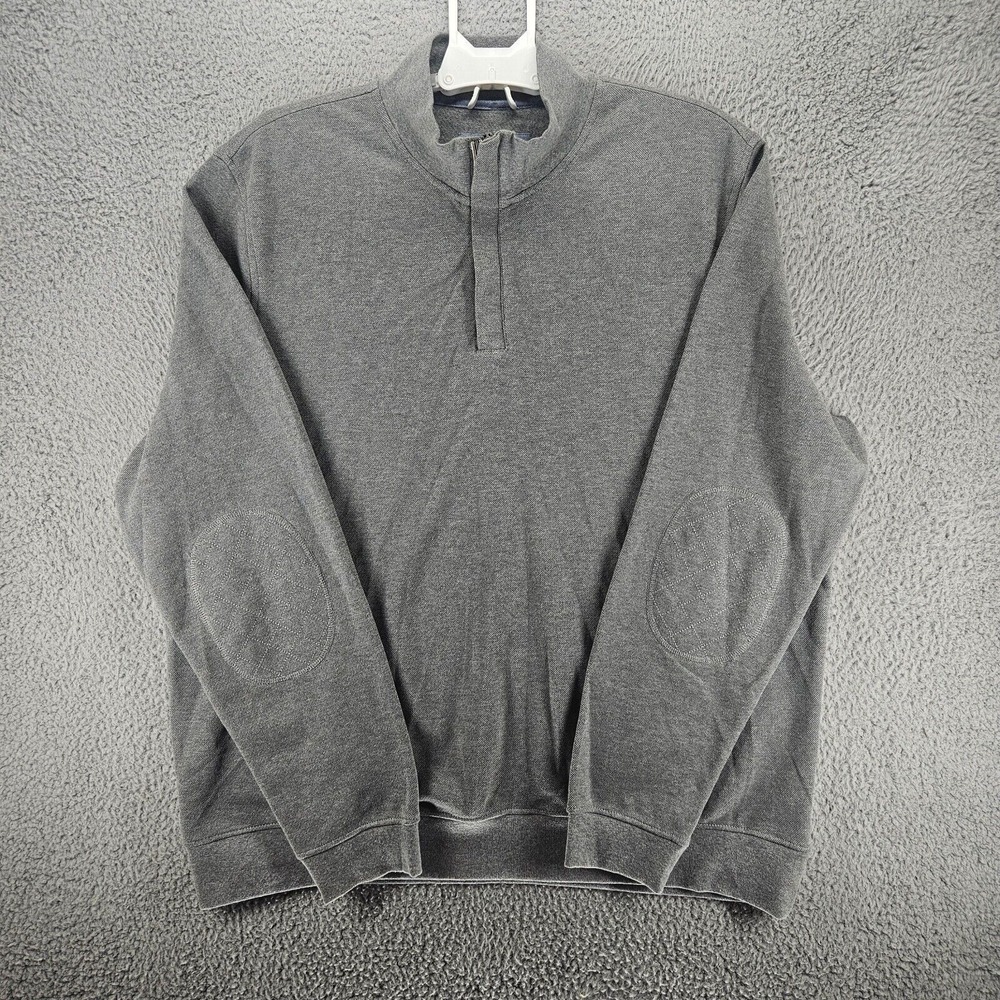 Jos  A Bank Men's Sweater 2XL XXL‎ 1/4 Zip Gray Tailored Fit